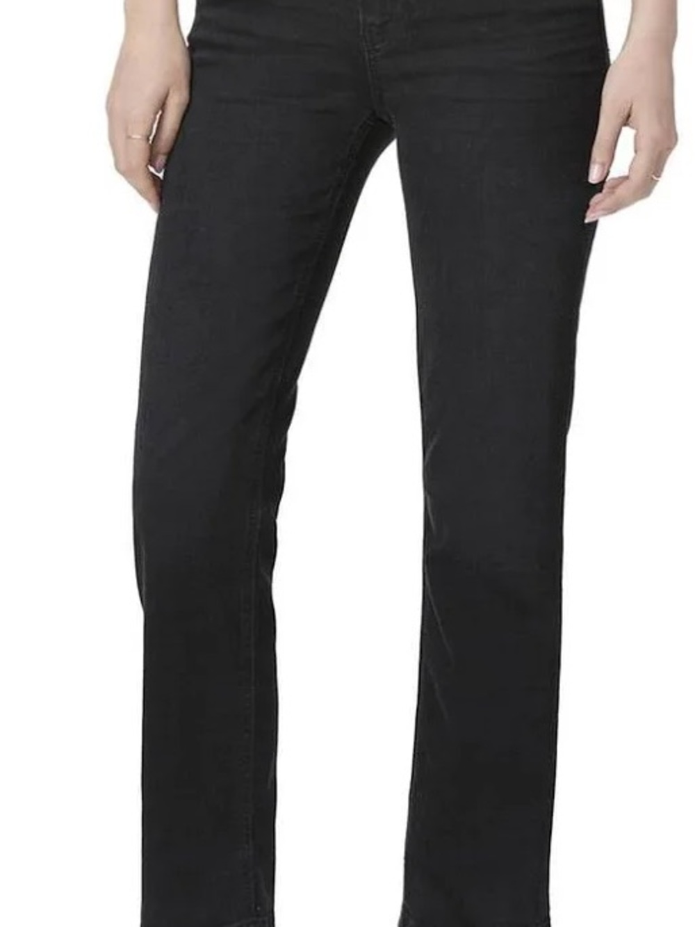 PAIGE NWT Amber Undone Hem High Rise Straight Jeans Slater Black Size 23